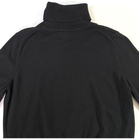 Express Textured Design Turtleneck Sweater Womens Medium Black Soft Empire Waist - Picture 5 of 12